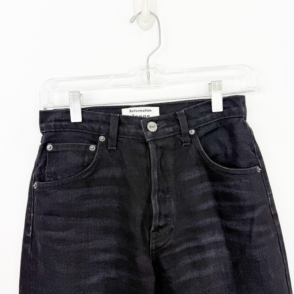 Reformation Natasha High Relaxed Jean Black Size 25 - Picture 2 of 9